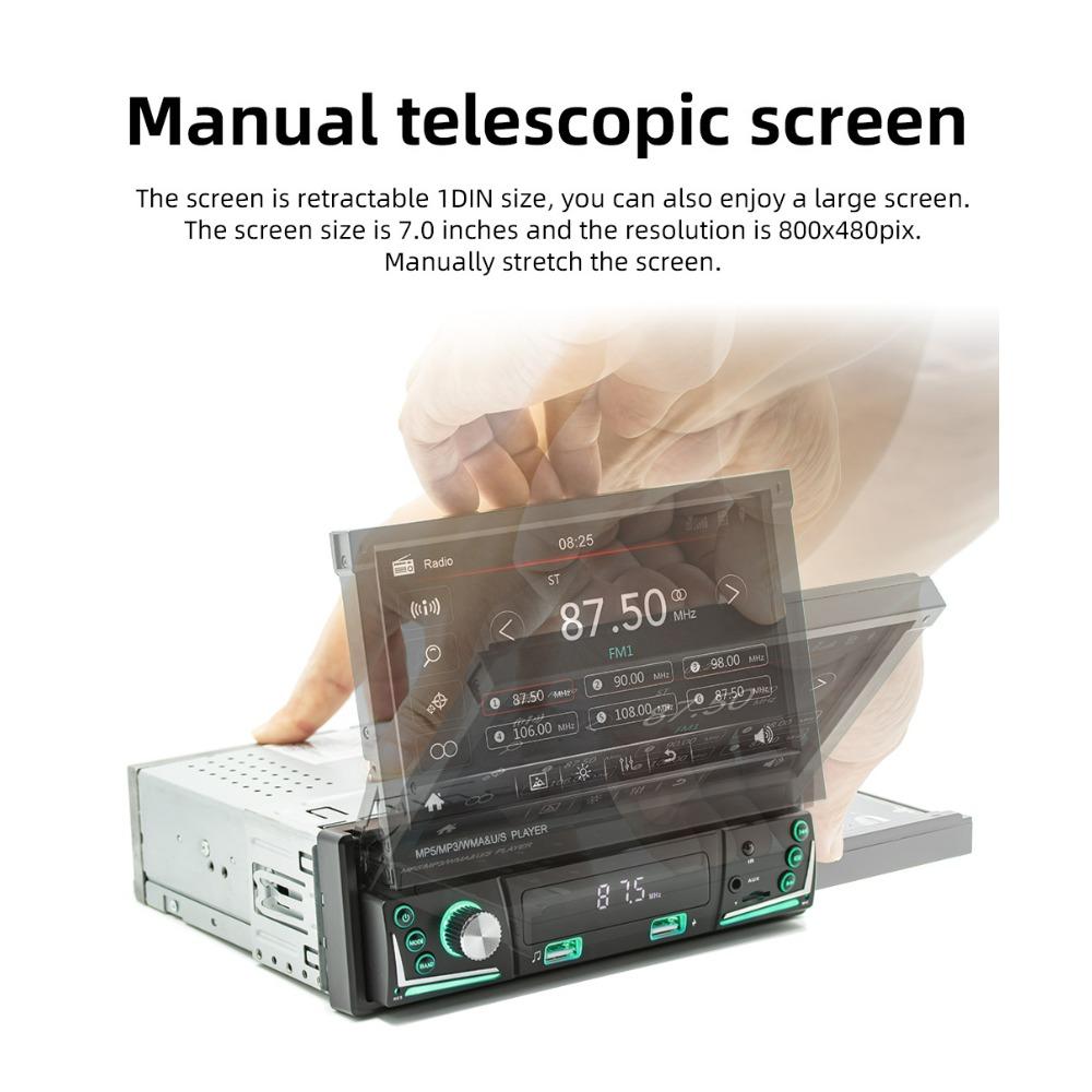 1Din Car Radio Multimedia MP5 Player, 7 inch Universal Navigation with Android Auto & Bluetooth, HD Screen USB TF FM Stereo