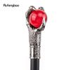 Dragon Claw Grasp Red Glass Ball Silver Walking Cane Fashion Decorative Walking Stick Cosplay Cane Knob Crosier 93cm