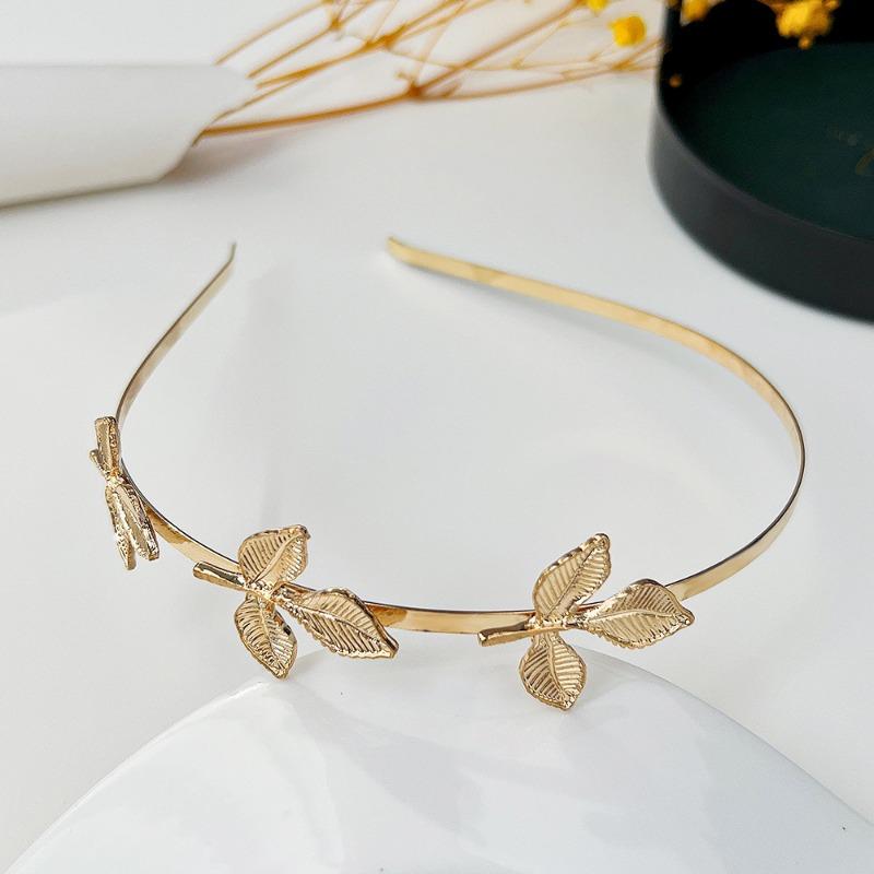 Bride Leaf Hairband Party Metal Leaf Hair Accessory Elegant Crown Headband Leaf Hairpin