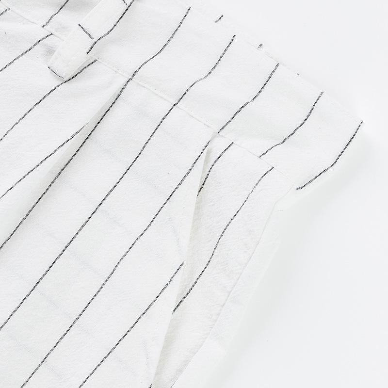 Fashion Mens Straight Trousers 2025 Summer Daily Leisure Breathable Loose Stripe Print Pants For Men Outdoor Vintage Linen Pants