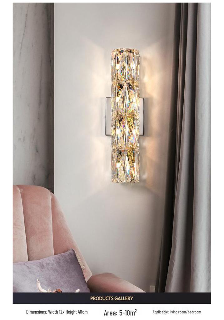Elegant Crystal Wall Lamp: Minimalist Design for Bedrooms, Living Rooms, Stairs, and Hallways
