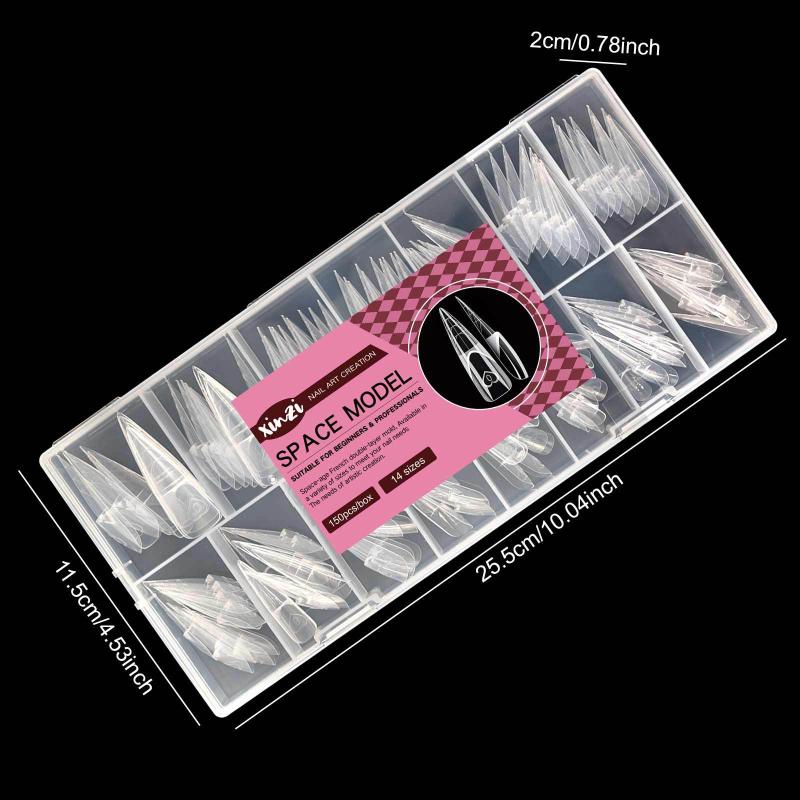 150Pcs/Box Ballet Space French Nail Dual Forms Shape Transparent Extension Molds With 3D Smart French Guide Line Time Saving