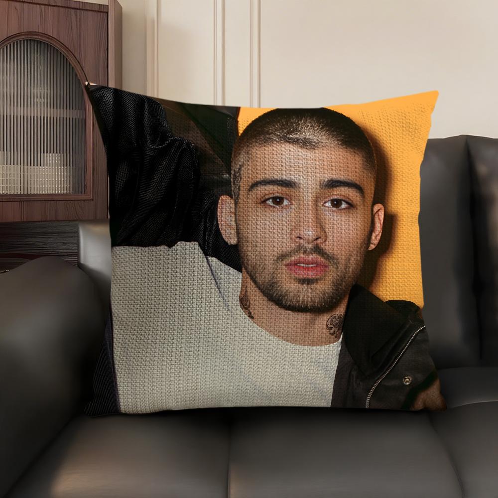 ZZayn MMalik Singer Cushion Cover Natural Linen Organic Fabric DoubleSided Printing Sofa Home Decor Gift Pillow Case