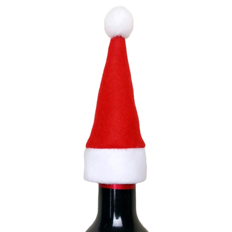 30pcs Mini Christmas Santa Hats Kitchen Tableware Silverware Holders Accessories