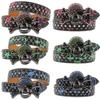 Unisex Rhinestone Skull Leather Belt - European Style Denim Waistband