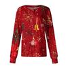 Dame fritidsjakke med langermet enkelt-breasted juletrykt beskyttelsesklær cardigan topp