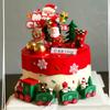 Christmas Cake Decoration, Small Train Toys, Birthday Party Decorations 4pc