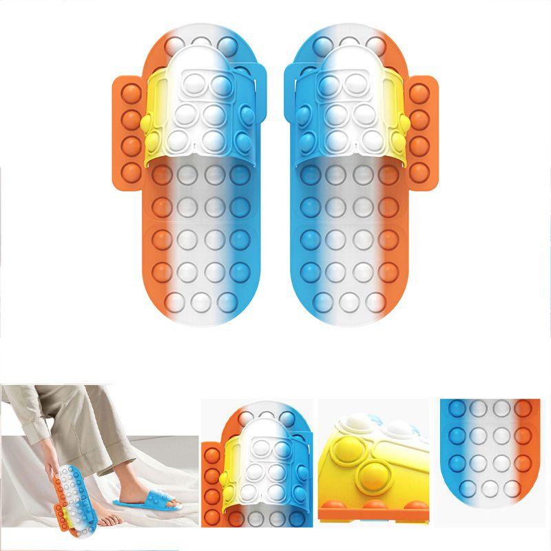Big Pop It Slippers Push Bubble Fidget Toy Stress Reliever Sensory Decompression