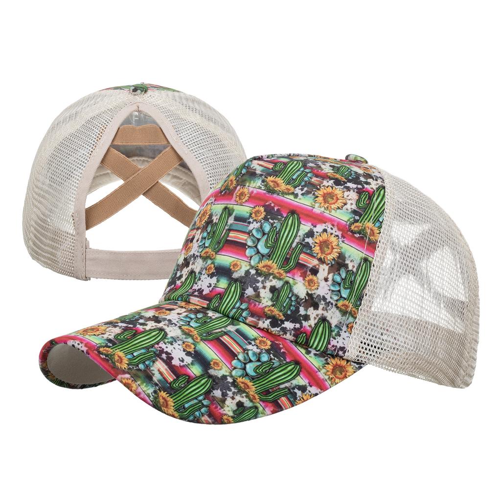 New Cactus Cross Mesh Cap Baseball Cap Sun Cap