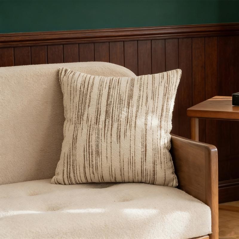 Jacquard Cushion Cover With Stripe Pattern 2 Size For Sofa Or Bedroom