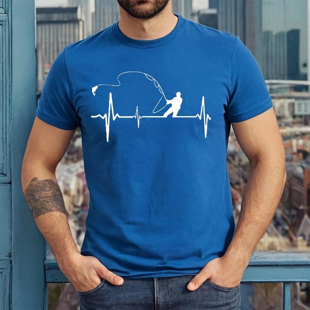 FLY FISHING HEARTBEAT | FISHIRMEN PULSE REGENT | NOVELTY | MEN'S T-shirt TEE TOP