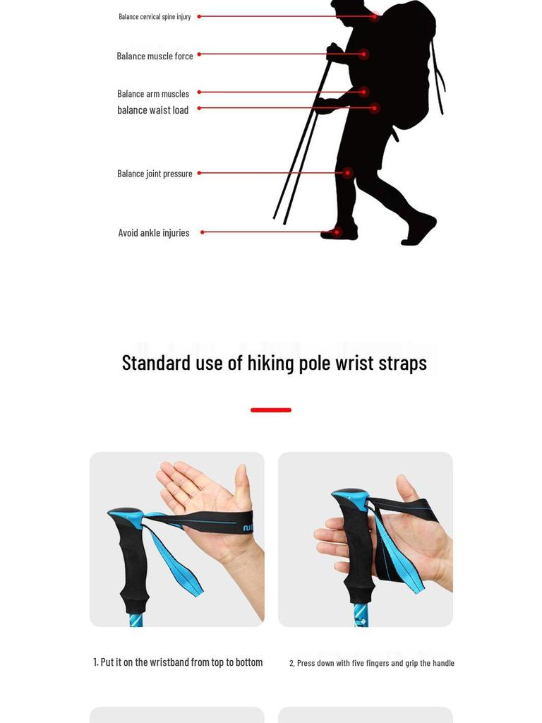 Newcastle NX63 Adjustable 7075 Aluminum Trekking Poles with External Lock