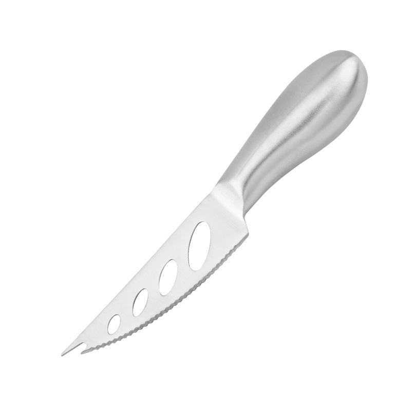 In-Stock Stainless Steel Cheese Knife Set: Hollow Handle Cheese, Butter & Pizza Knives, Fork, Spatula