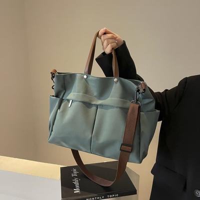 Borsa a tote in nylon di grande capacità da donna a spalla/messenger