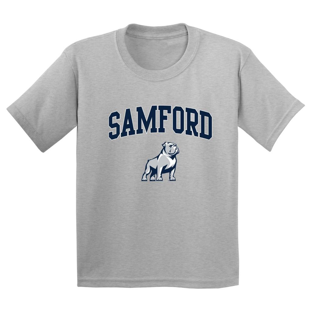Samford University Bulldogs Arch Logo Youth T-Shirt - Sport Grey
