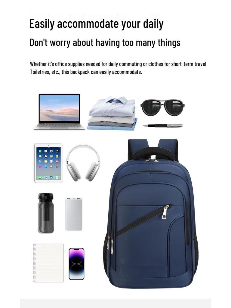 Men's Large Capacity Business & Student Laptop Backpack, Casual Travel & Commuting Bag