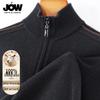 JOW Men's Heavyweight 100% Wool Half-Zip Mock Neck Sweater