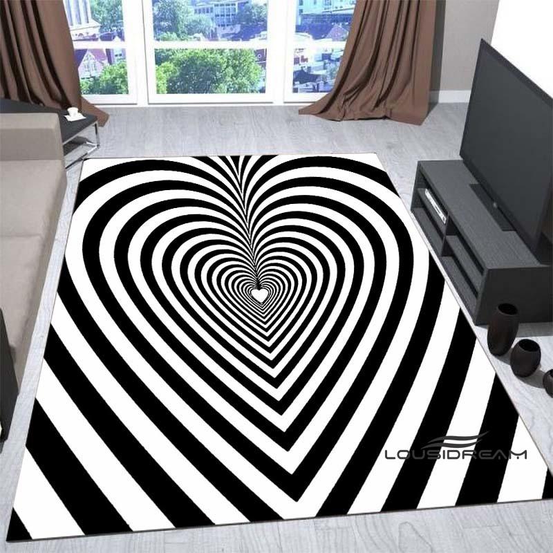 New3D Vortex Illusion Rug for Living Room, Home Decor, Sofa Table Large Area Rugs, Bedside Foot Mat Bedroom, Non-Slip Doormat