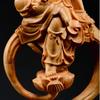 Wooden Guanyin Buddha Bodhisattva Statue Hand-Carved , Buddhism Figure  Home Room Office Feng Shui Statue 7.07 In