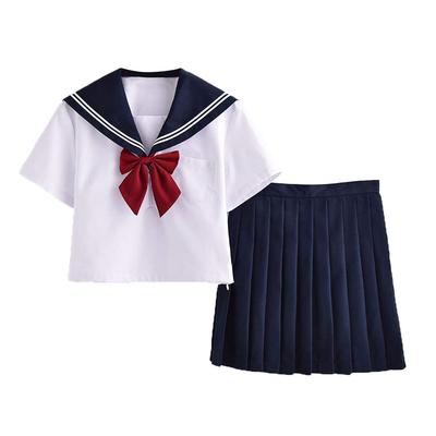 Aculldo Matrosen-Shorts Schul-Gymnasiastin JK-Uniform mit zwei weißen Stickstreifen und marineblau Niedlich und perfekt für Schule, Kultur und
