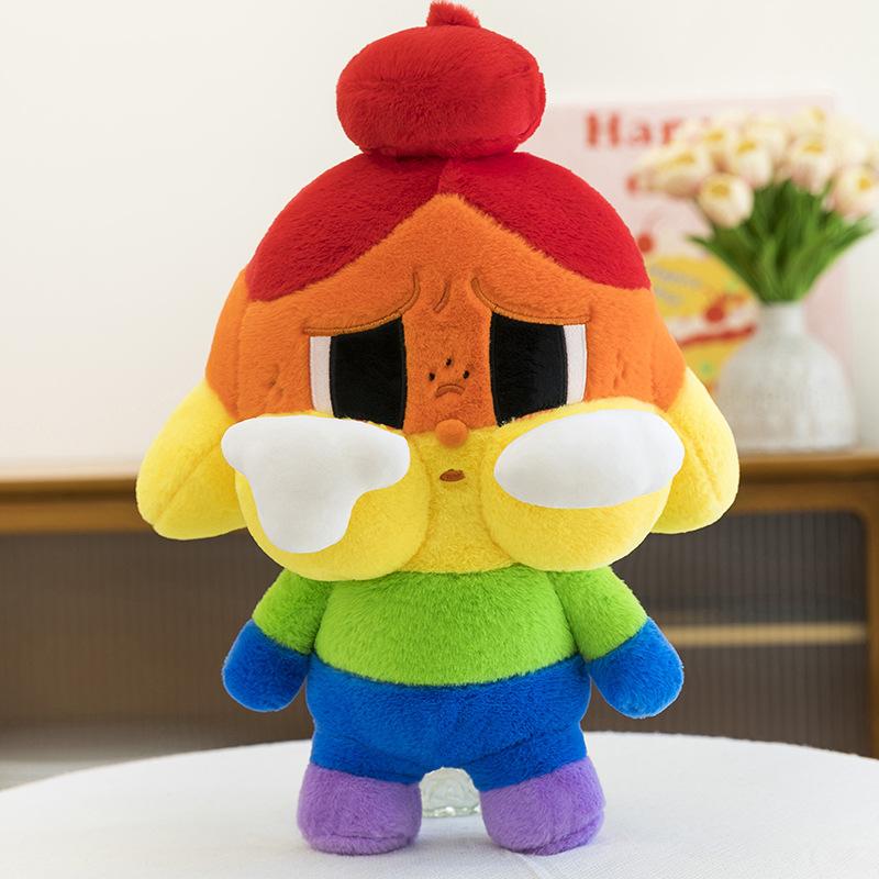New Rainbow Crying Baby Plush Doll Dudu Girl Doll Soothing Doll Throw Pillow Plush Toy