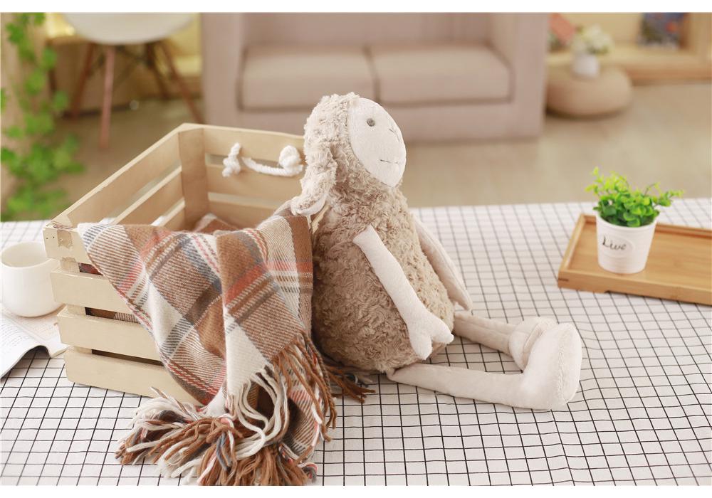 Curly Wool Sheep Plush Toy - Long-legged Lamb Doll