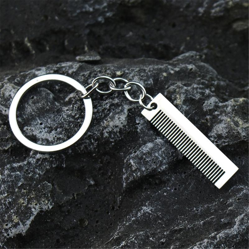 Hip Hop Style Keyring Titaniums Comb Pendant Keychain Edgy  Hair Styling Accessory for Fashion Women and Trendsetters