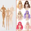 Joint Movable Make-up Doll Head Curly Hair Doll Body Humanoid Doll Supermodel Doll Body  Girls Gift