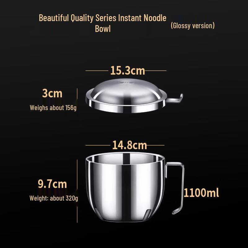 ZISIZ Stainless Steel Instant Noodle Bowl