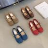 Ballet Fairy Suede Round Head Shallow Mouth Single Shoes Spring and Autumn Casual Soft Flat Mary Jane Shoes