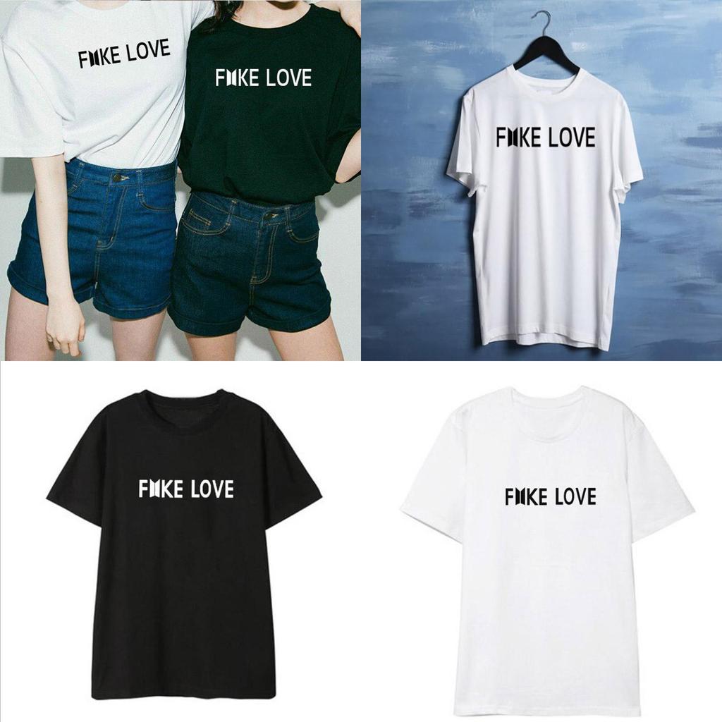 Kpop Bts Fake Love Bangtan Boys Unisex Tee T Shirt Cotton Tshirt Kpop Top New