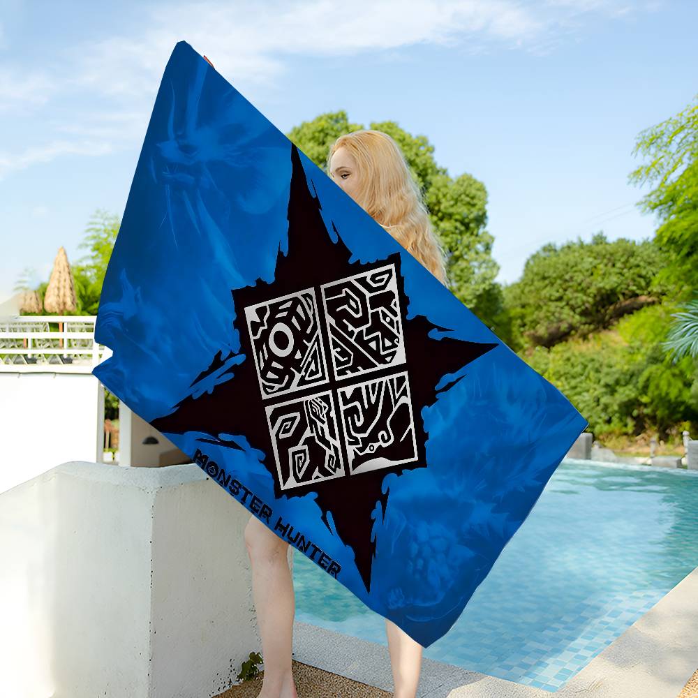 Monster Hunter Fashion Microfiber Beach Towel Absorbent Quick dry Soft Yoga Swimming Resort Mountain Climbing Towel
