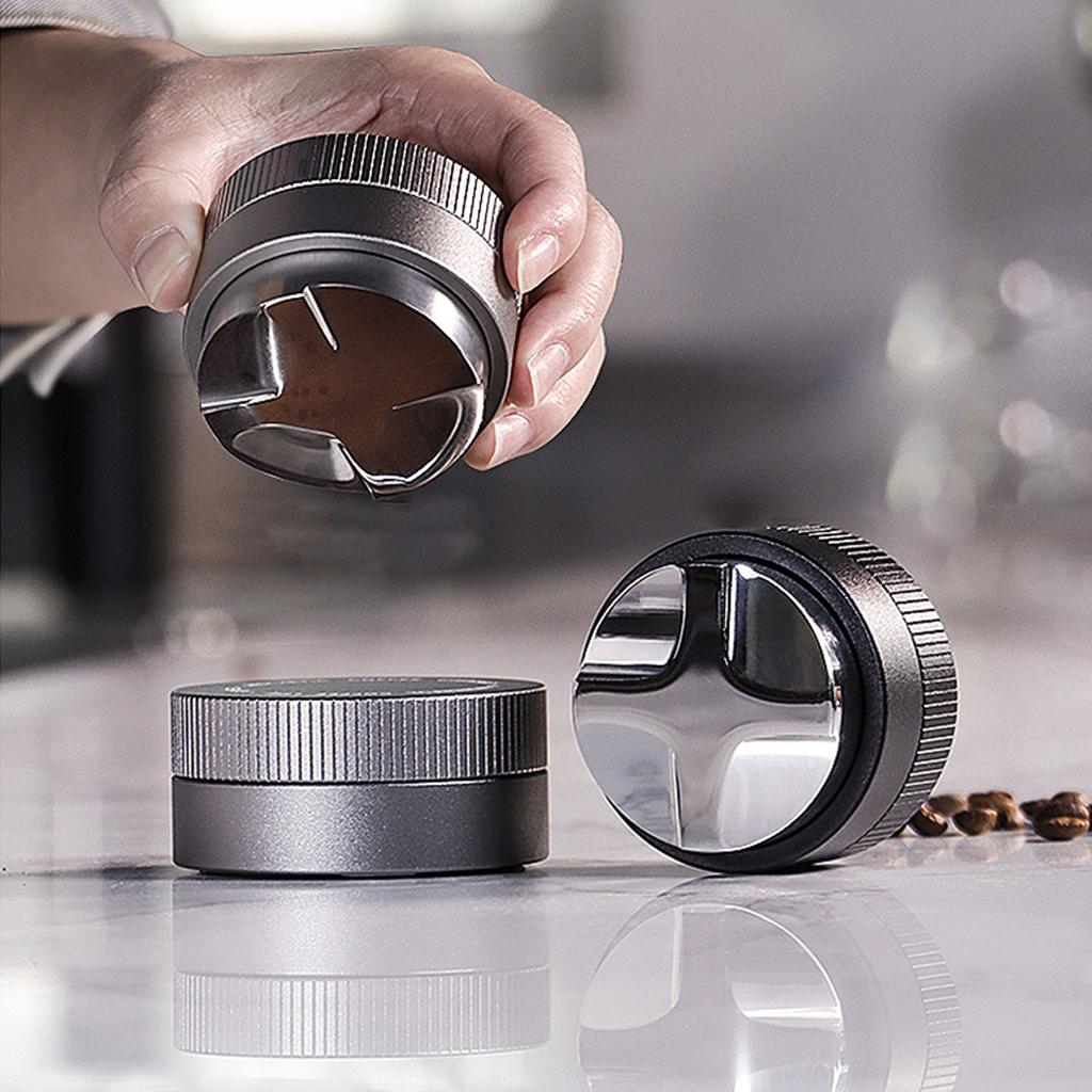 51mm Coffee Tamper Distributor 304 Stainless Steel Auto Depth   Coffee Distribution Leveler Tool for Cafe Home