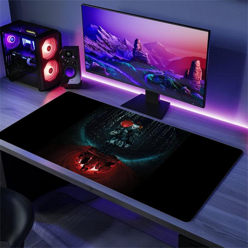 Pennywise Mouse Pad, Large Gaming Desk Mat, Non-slip XXL Mousepad for Laptop & Tablet, Mini PC Playmat with Stitched Edges