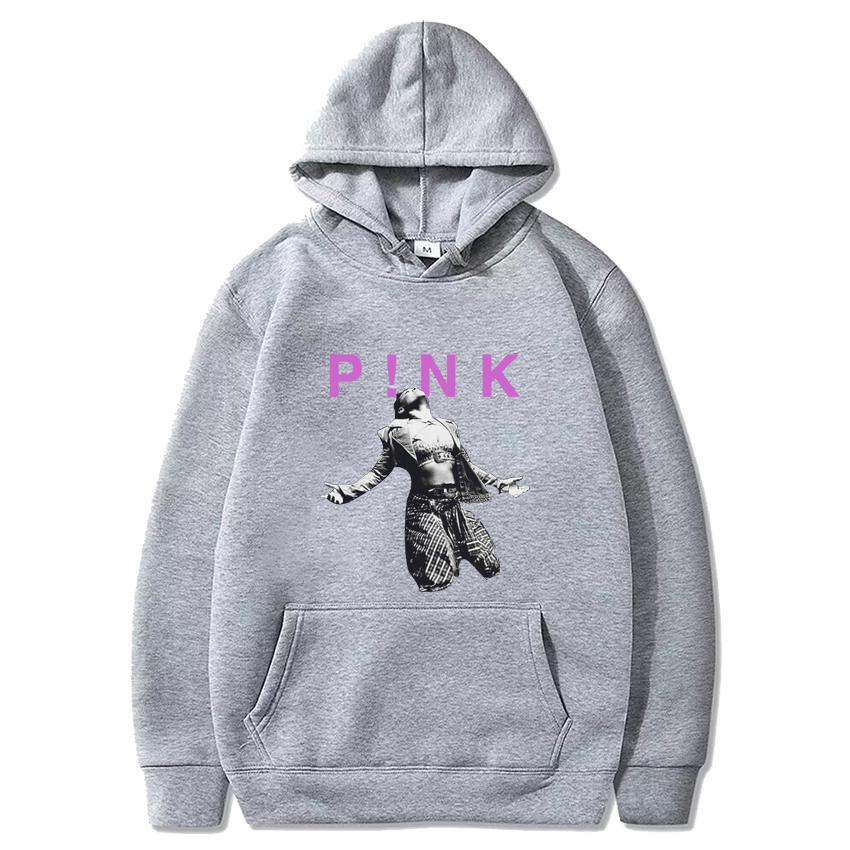 Hot Sale Pink P!NK Singer 90s Music Black New Hoodie Unisex Oversized Fleece Long Sleeve Pullover Men Women Vintage Sweatshirt