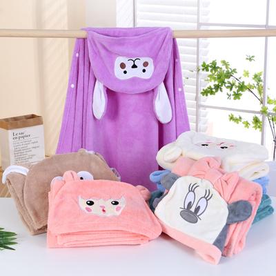 Dětský župan Ručníky s kapucí Cartoon Girl Boys Deka na osušku Coral Fleece Měkký župan pro děti Zavinovačka pro kojence
