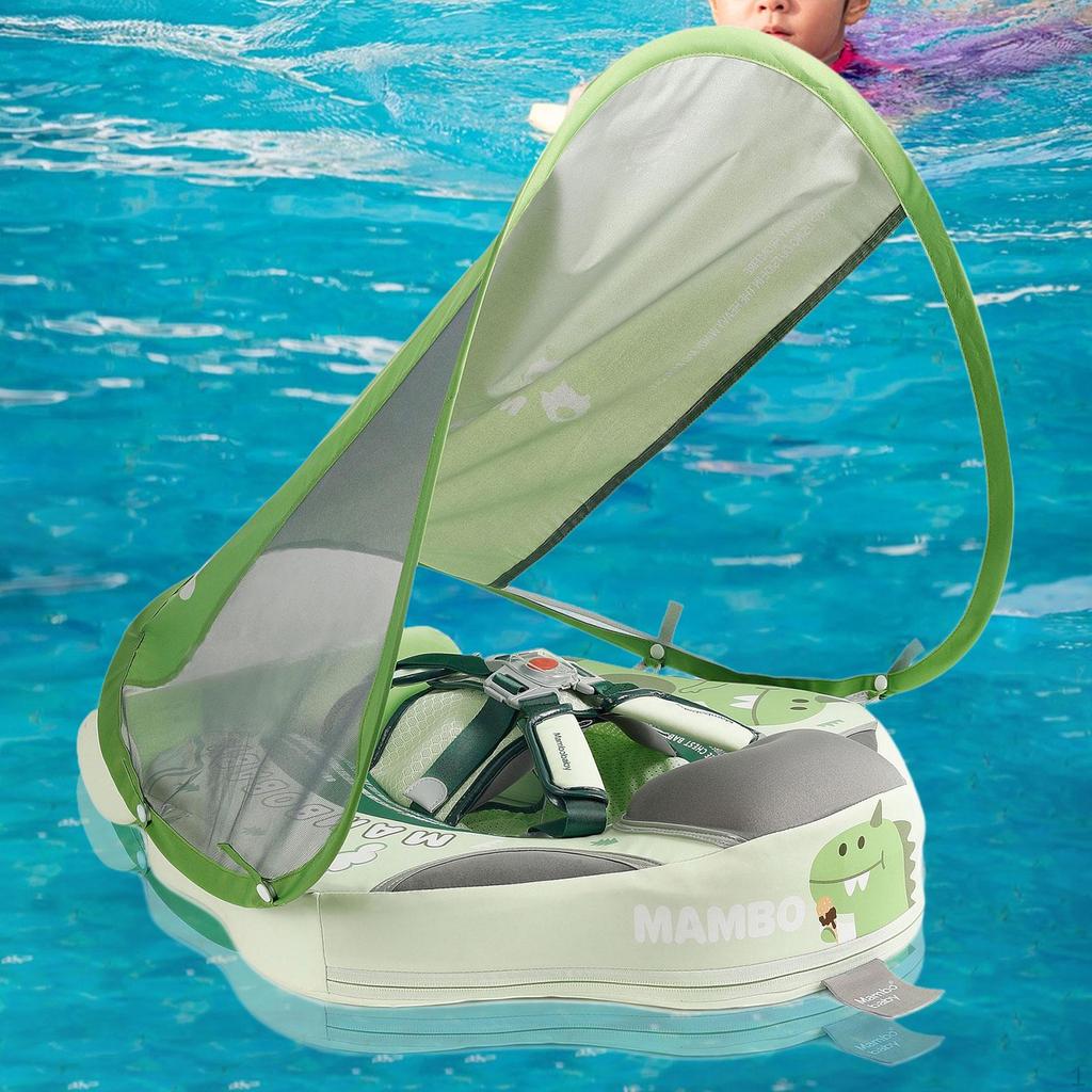Baby Swim Float with Canopy Non Inflatable Soft Stable Infant for Pool Purple