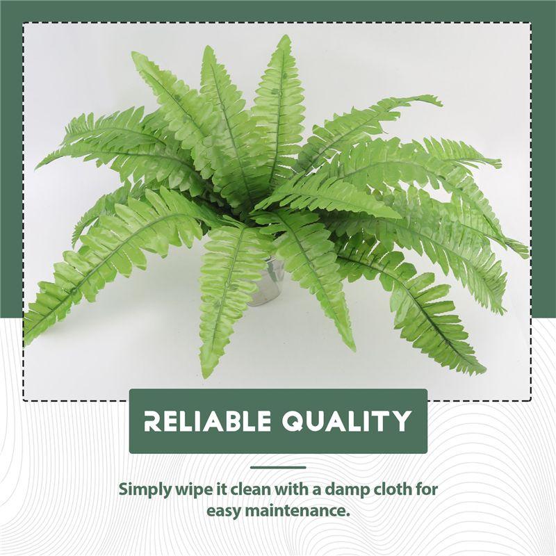 A84X-4X UV Resistant Lifelike Artificial Boston Fern, Artificial Ferns For Outdoors, Faux Ferns Fake Ferns Artificial Plants