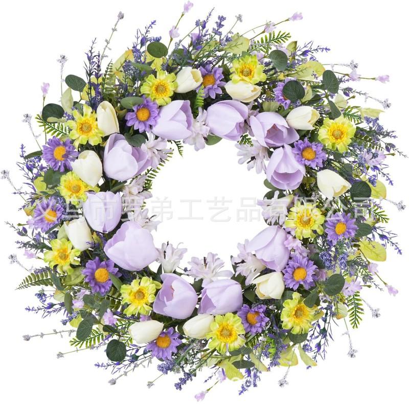 Artificial Flower Wreath Easter Valentines Day Decor Hotel Restaurant Door Hanging Decoration