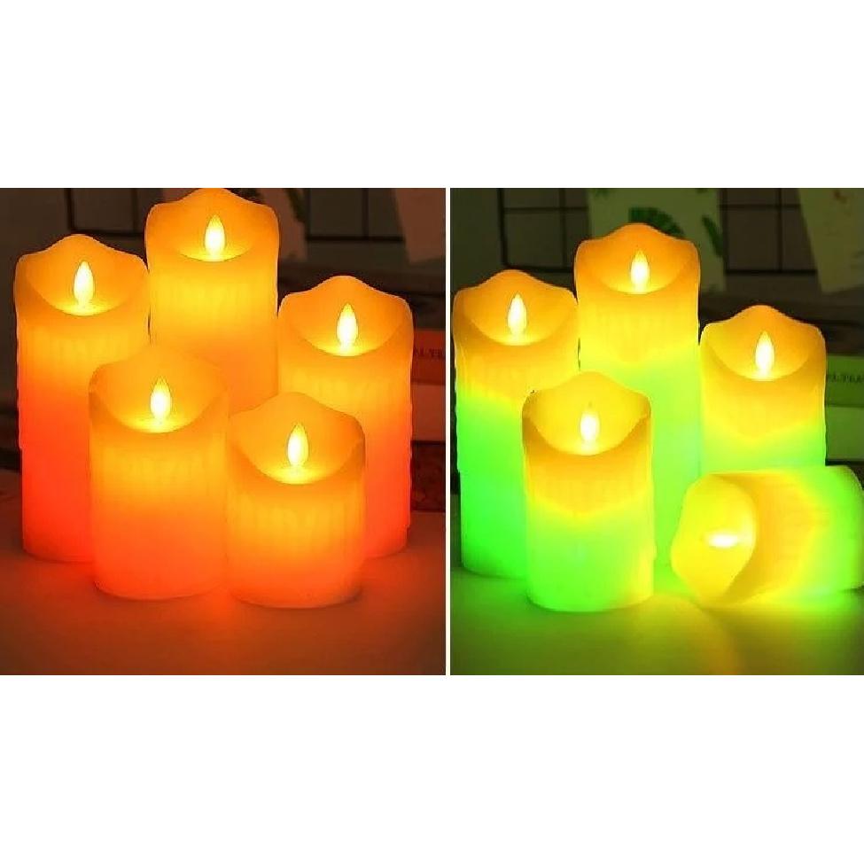 USB Rechargeable Pillar RGB Candle light Paraffin Wax Dancing wick w/18keys Multi-color Remote Home Party table Decoration