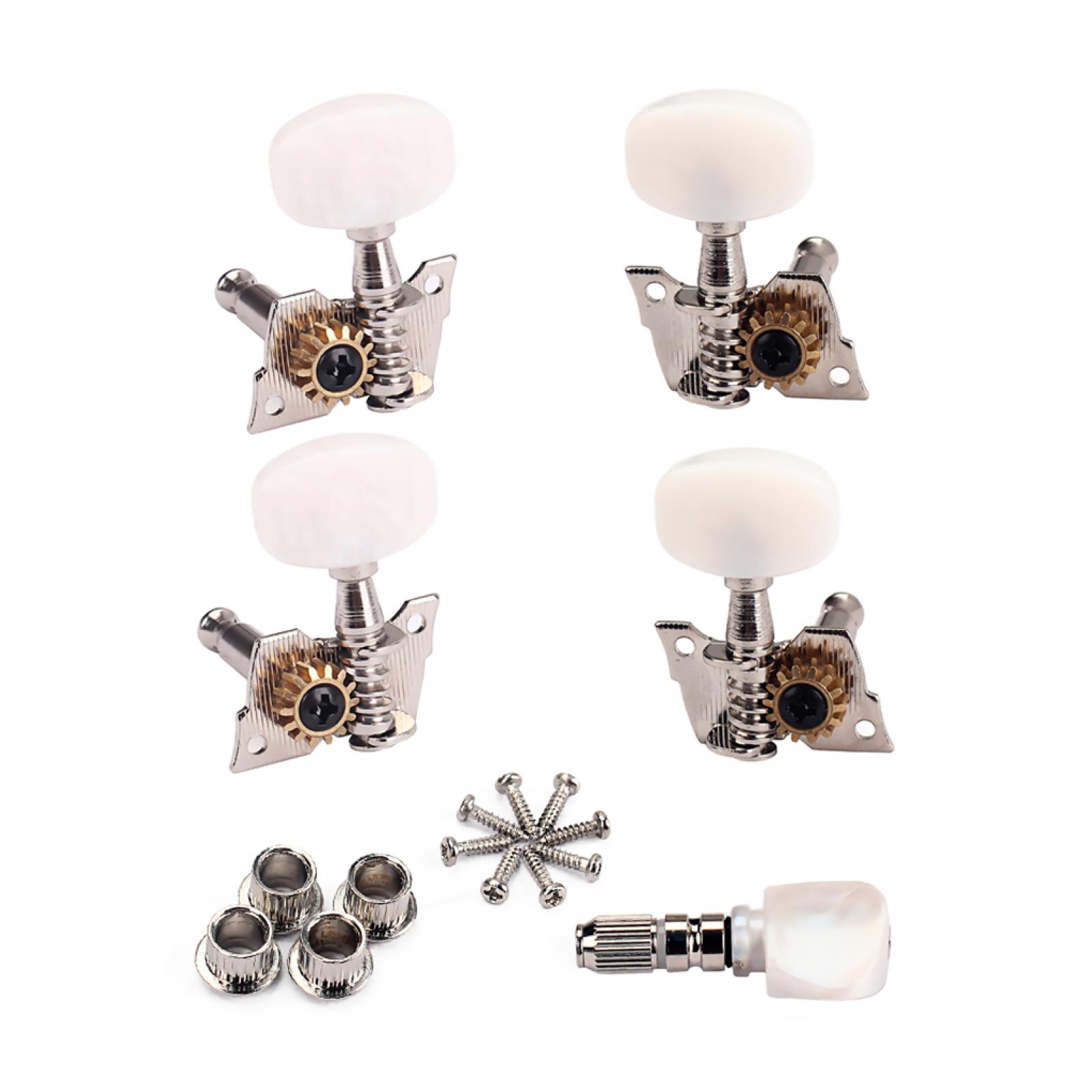 

Ukulele 4 String Left and Right hand Guitar Tuning Peg keys Guitar Tuners Machine Head - Small White oval Concave Button United States