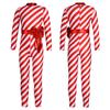 Dětské Dívky Candy Cane Pruhovaný vánoční kostým Dlouhý rukáv Dlouhé body s mašličkou Kostým Taneční kombinéza Taneční oblečení