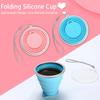 Silicone Collapsible Travel Cup 250ml BPA FREE Folding Camping Cup with Lid Reusable Expandable Drinkware for Outdoor Hiking