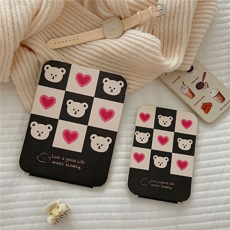 Portable Girly Floral Folding Makeup Mirror for Travel & Dormitory