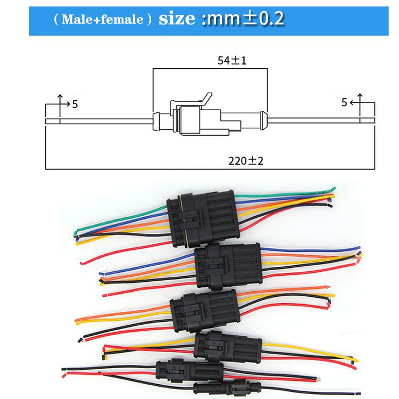 1pair 1P 2P 3P 4P 5P 6P Way Waterproof Electrical Auto Cord Connector Male Female Plug 18awg with Wire Cable for Car Motorcycle