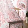 Pink Ocean Coral Shell Starfish Abstract Sheer Curtains for Living Room Decoration Window Curtains Kitchen Tulle Voile Curtains