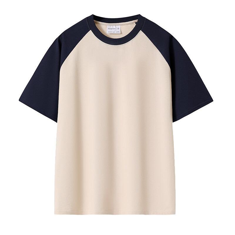 Men Casual Loose Crew Neck Striped Color Block Short Sleeve Daily T Shirt