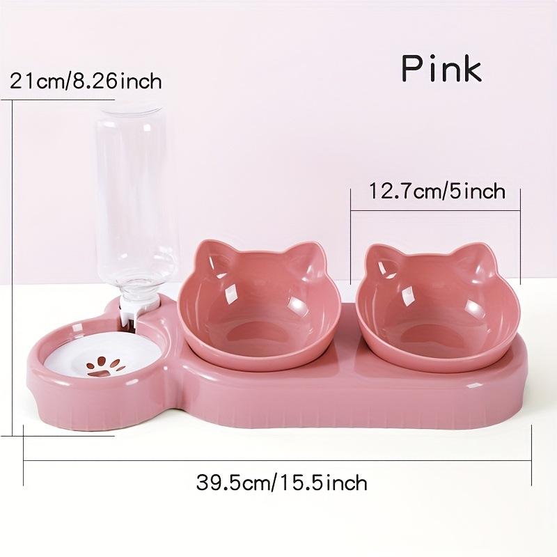Automatic Water Feeding Cat Bowl Cat Ear Bowl Double Bowl Water Feeding Cat Food New Pet Cat Bowl