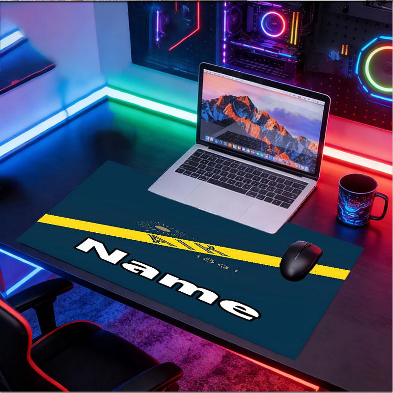 Custom Name Personalized AIK Fotboll Pattern Mousepad, Laptop PC Desk Mat, Decorative Desk Mat for Home Keyboard Pad Gift