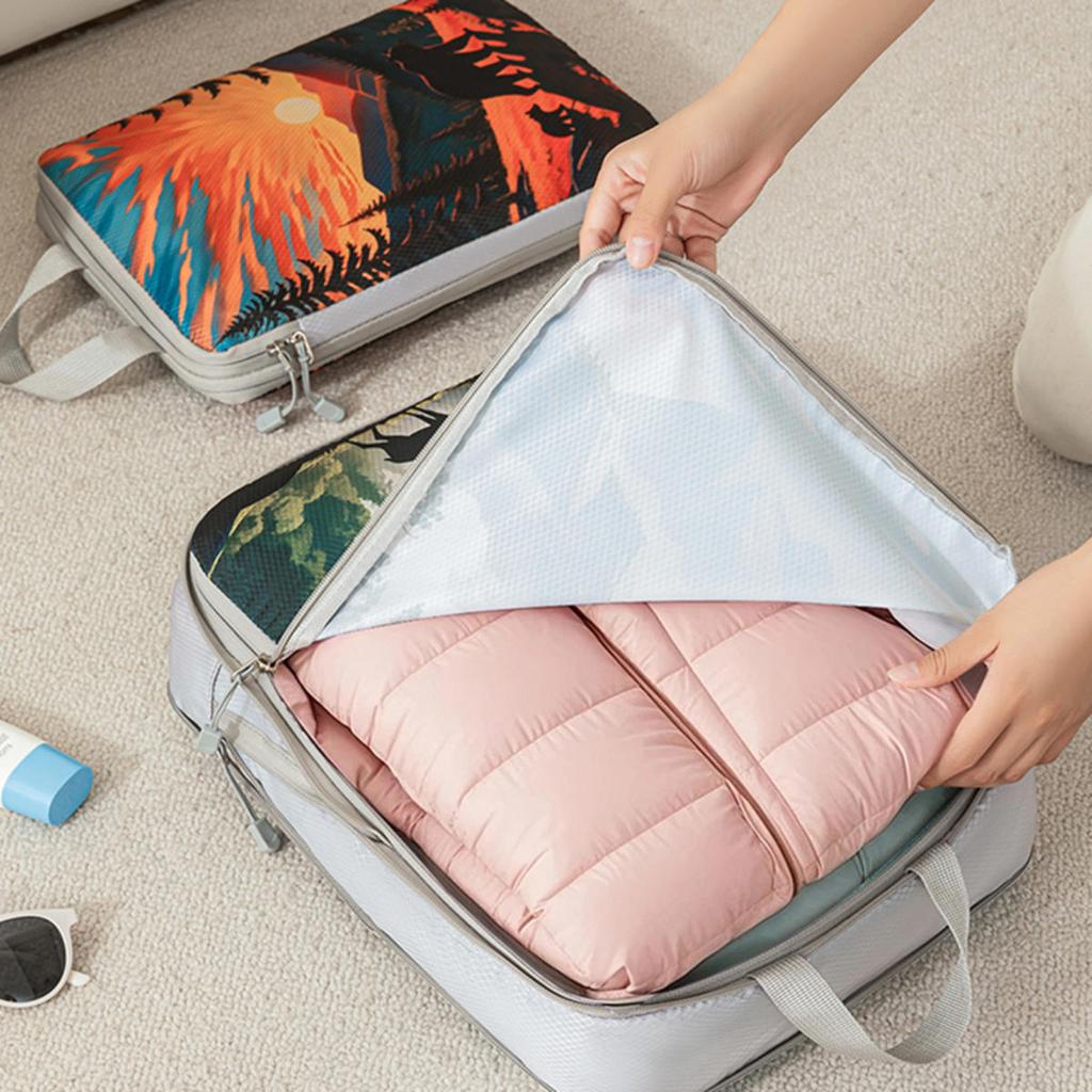 5Pcs/Set Travel Organizer Set Zipper Storage Bag Large Capacity Bag Compressible Underwear Suitcase Luggage Packing Cubes